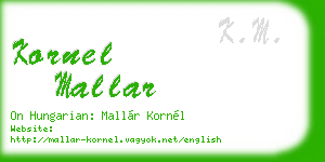 kornel mallar business card